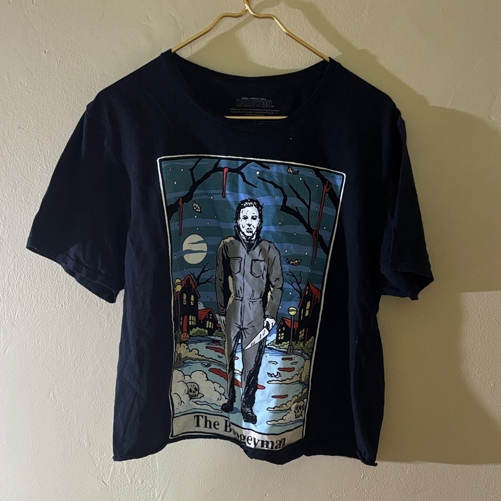 Navy Graphic Tee with Unique Design
